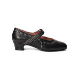 Margaret 1920s Shoes Wide (Black/Pewter)