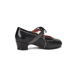 Margaret 1920s Shoes Wide (Black/Pewter)