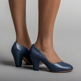 Marilyn Vintage Pumps Wide (Navy Blue)