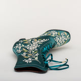 Flora Embroidered Boots (Emerald Green)
