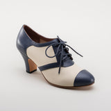 Evelyn Retro Oxfords (Tan/Navy)