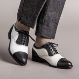 Gladys Vintage Cap Toe Oxfords (Black/White)