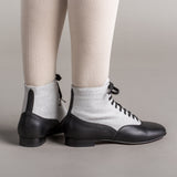 Larkspur Wool/Leather Lace-Up Boots (Grey/Black)