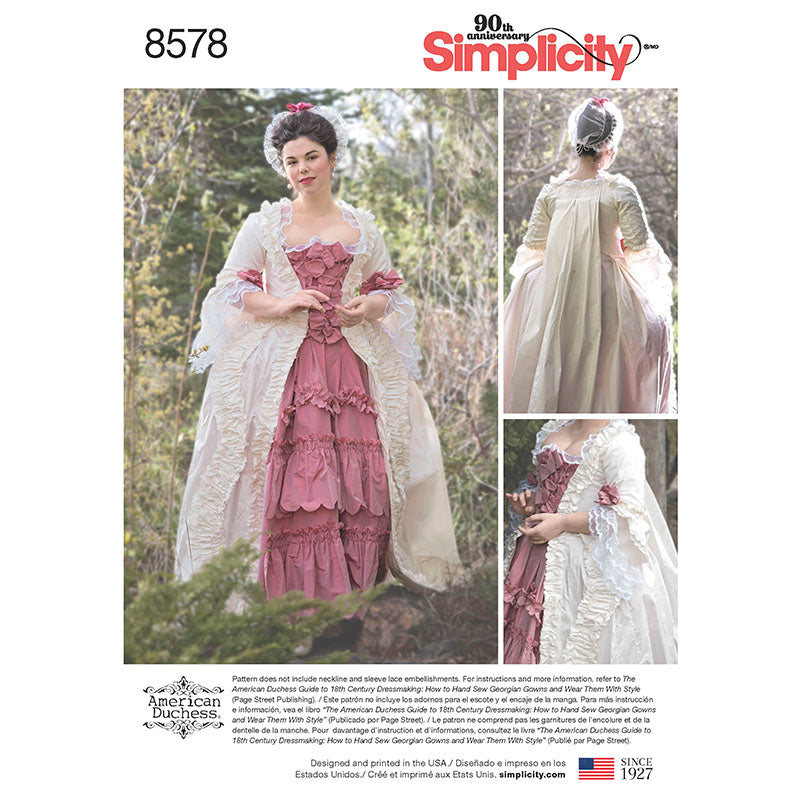 Simplicity 8578 18th c. Robe a la Francaise Sewing Pattern